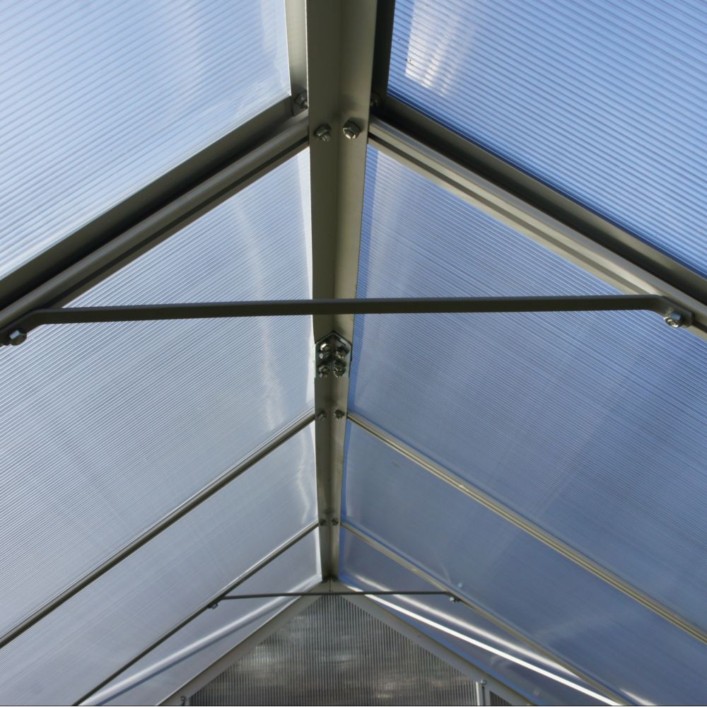 Serre Polycarbonate Diamant Grise 7.20m² + Base - Châlet-Jardin: Idéale pour Jardinage – Image 10