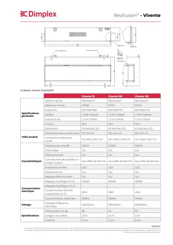 Insert Électrique Vivente: Chauffage Économique et Design pour Intérieur Moderne - Illusion de Flamme Opti-Flame, Design Élégant en Acier Noir, Application Smartphone, 1800W, 3 Dimensions - GlenDimplex – Image 4