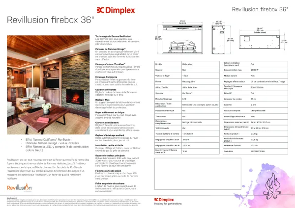 Insert Électrique Revillusion RBF: Chauffage Économique et Design Moderne - Spectacle de Flammes Ultra-Réalistes – Image 2