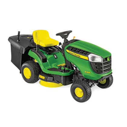 Tondeuse Autoportée John Deere X116R: Puissance et Ramassage Efficace pour un Jardin Impeccable