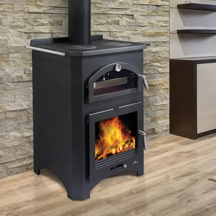 Poêle à Bois Bronpi Monza 9KW: Chauffage Domestique Efficace avec Four Intégré - Design Moderne et Performant