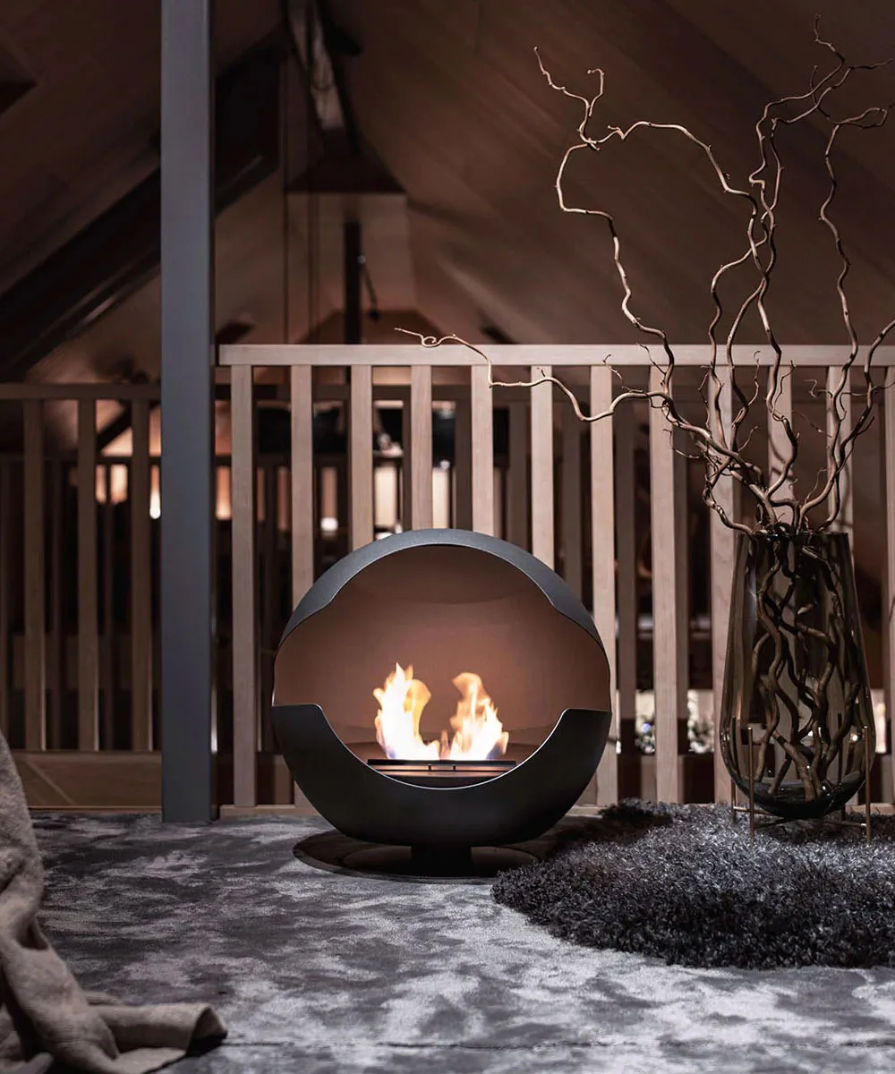 Cheminée Bio-Éthanol Globe Vauni : Design Rétro Scandinave, 2 000 Watts, Garantie 2 Ans – Image 10