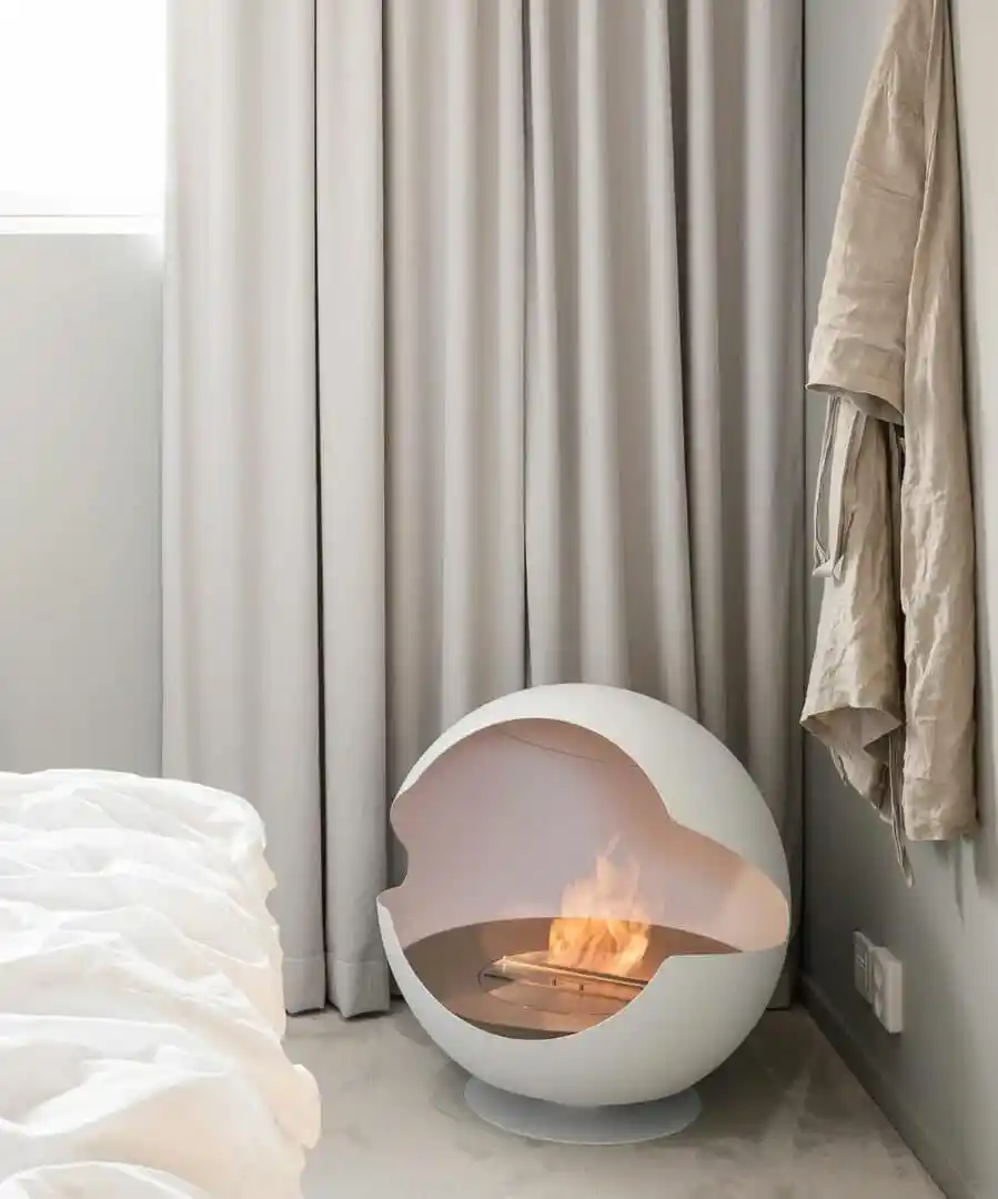 Cheminée Bio-Éthanol Globe Vauni : Design Rétro Scandinave, 2 000 Watts, Garantie 2 Ans – Image 5