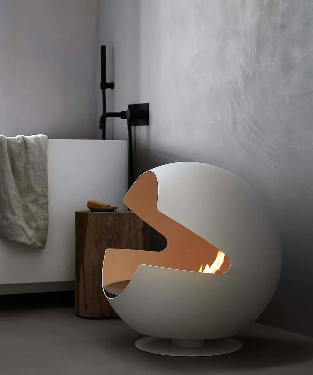 Cheminée Bio-Éthanol Globe Vauni : Design Rétro Scandinave, 2 000 Watts, Garantie 2 Ans – Image 3