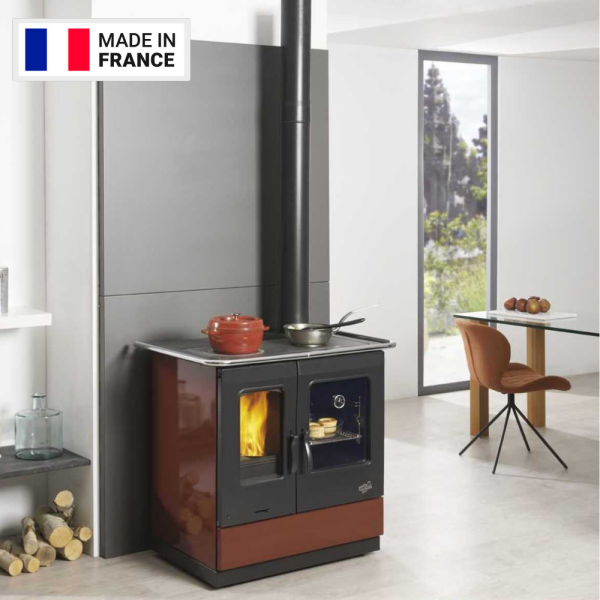 Cuisinière à Bois Armonnie Godin 10.5kW: Chauffage Efficace et Design Élégant - Fabriqué en France, Puissance 10.5 kW, Volume de Chauffe 240 m3, Double Chargement, Thermomètre "Garde-Rot", Plaque de Cuisson et Four Spacieux, Garantie 2 Ans – Image 4