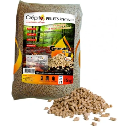 Granulés Bois Crépito 15kg – Palette 72 Sacs: Énergie Durable et Économique