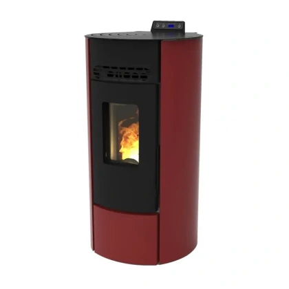 Pack Poêle à Granulés Rond R9 FIREMATIC + Kit Ventouse Dinak - Chauffage Efficace & Performant