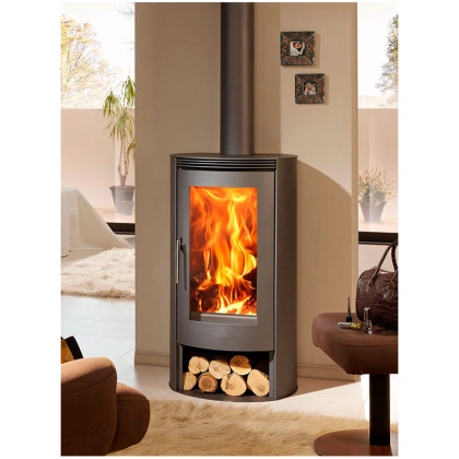 Poêle à Bois PANADERO Delta 8 kW - Chauffage Efficace et Durable avec Vue Panoramique - Poêle à Bois Haut de Gamme - Technologie TVP et SDC - Design Élégant