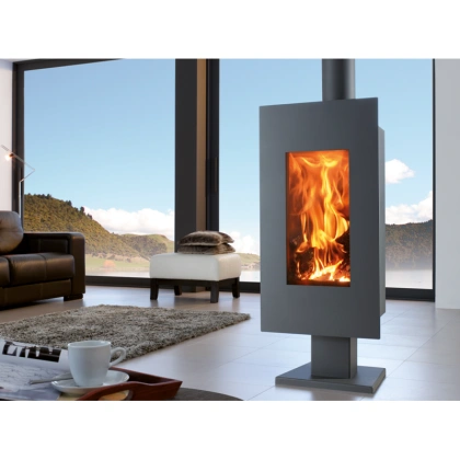 Poêle à Bois PANADERO Osaka 8 kW - Chauffage Efficace et Écologique, Design Moderne | Poêle à Bois Haut de Gamme | Puissance 8 kW | Rendement 81% | Verre Propre et Double Combustion | Foyer en Vermiculite | Classe Énergétique A