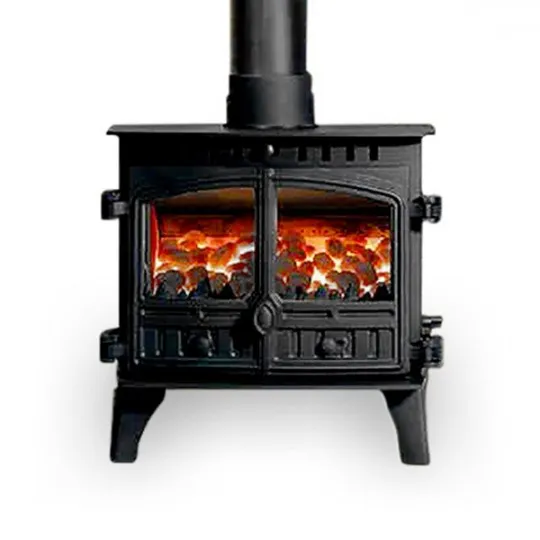 Poêle à bois avec bouilleur Hunter 14B - Puissance 10-13kw, Raccordement 7-8 Radiateurs, Haute Qualité Anglaise - Garantie 2 ans