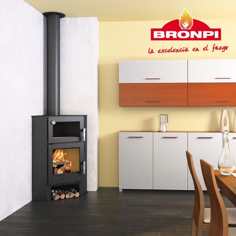 Poêle à bois d’angle avec four BRONPI Lerma 9kW – Chauffage Efficace, Design et Économique - Poêle à Bois Lerma 9kW: Design Moderne, Haute Performance – Image 3