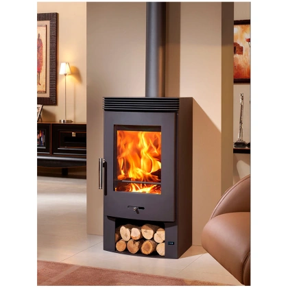 Poêle à Bois Ventilé PANADERO Bergen 7.5 kW: Chauffage Haut de Gamme, Économique et Efficace - Poêle à Bois Design avec Ventilateur Tangentiel intégré