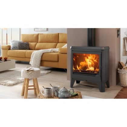 Poêle à Bois PANADERO Chambéry 7 kW - Chauffage Haut de Gamme, Économique et Efficace | Poêle à Bois Design avec Technologie de Verre Propre et Triple Combustion