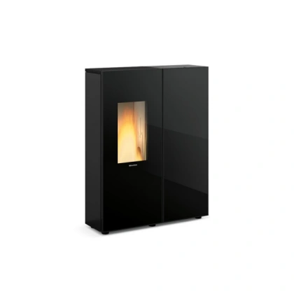 Poêle à Granulés EXTRAFLAME Sharon Plus CX Crystal 11kW - Ventilé, Étanche, Extra-Plat : Performant et Élégant, Idéal pour Grands Espaces