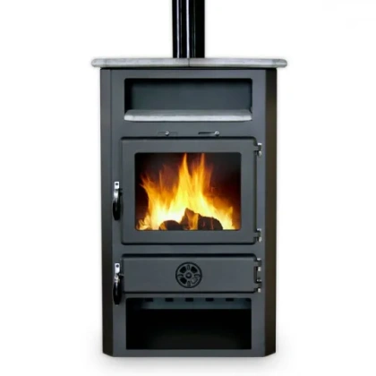 Poêle à Bois MBS Thermo In avec Bouilleur: Chauffage Économique, Efficace et Design Haut de Gamme - Puissance Thermique 16 KW, Rendement 77.2%