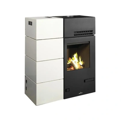 Poêle Hybride BRONPI Carol 15kW: Ventilé Bois Granulés, Mixte Bûches/Granulés - Performant et Innovant, Technologie Oasys, Modulation de Puissance, Programmable - Garantie 2 ans