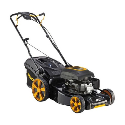 Tondeuse à gazon thermique autotractée 46cm - Coupe Réglable, Bac 50L, Kit Mulching Inclus